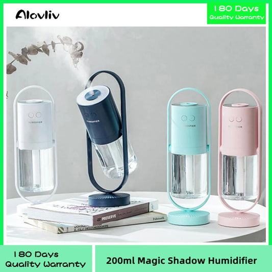 200Ml Magic Shadow USB Air Humidifier for Home with Projection Night Lights Ultrasonic Car Mist Maker Mini Office Air Purifier